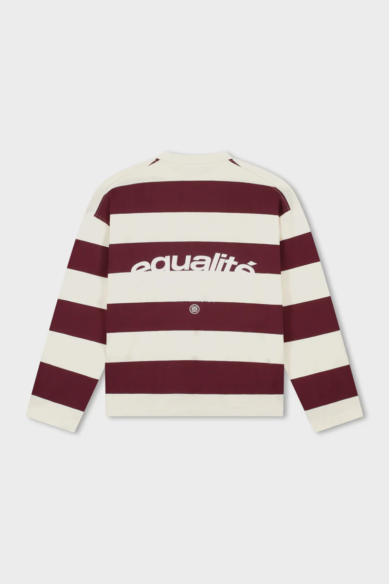 Equalité Axel Stripe Longsleeve Tee Off-White & Burgundy