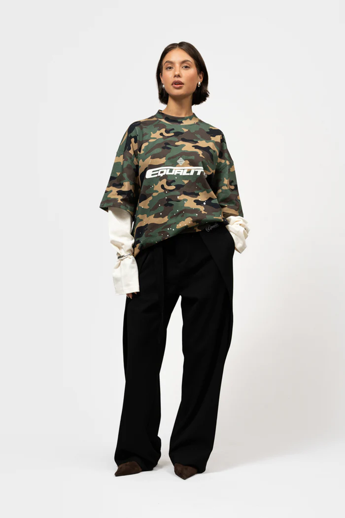 Equalité Enzo Double Layer Longsleeve Tee Camo & Off-White - Afbeelding 5