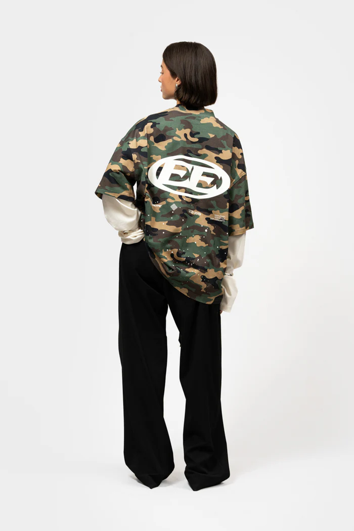 Equalité Enzo Double Layer Longsleeve Tee Camo & Off-White - Afbeelding 6