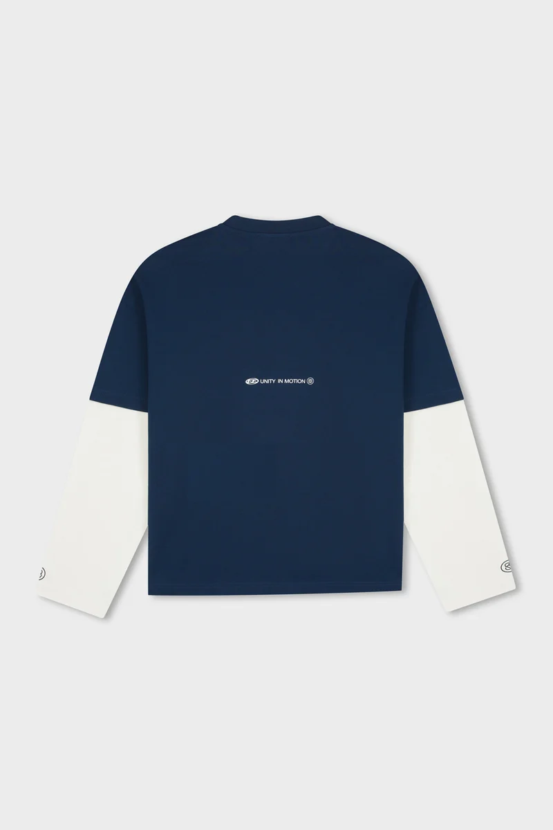 Equalité Celeste Double Layer Longsleeve Tee Navy - Afbeelding 2