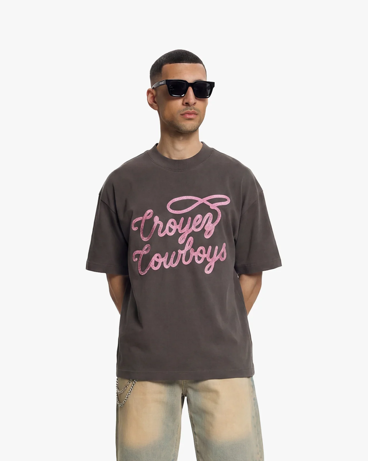 Croyez Cowboys T-Shirt Washed Brown - Afbeelding 3