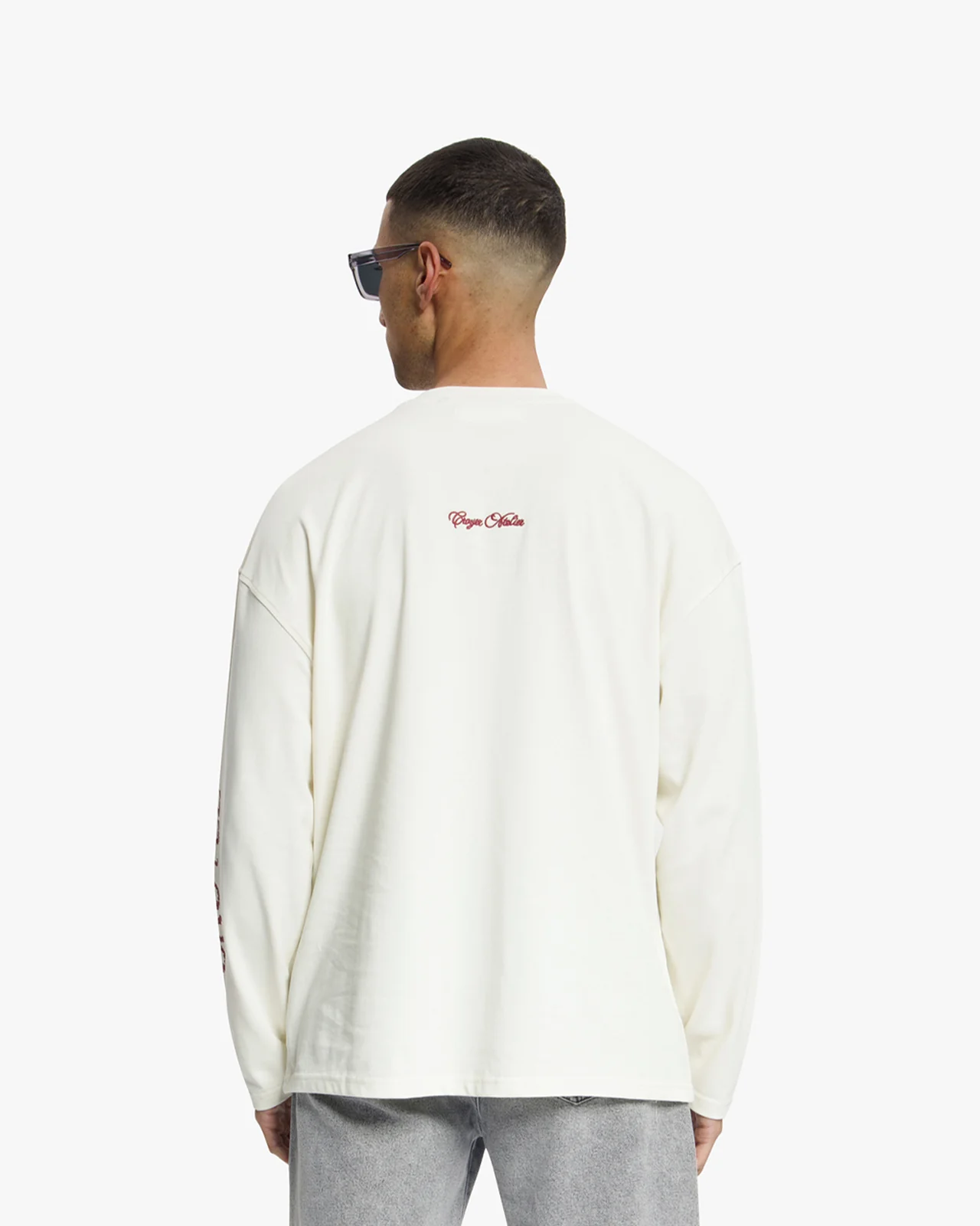 Croyez Contour De La Fleur Longsleeve Off-White/Cherry - Afbeelding 4