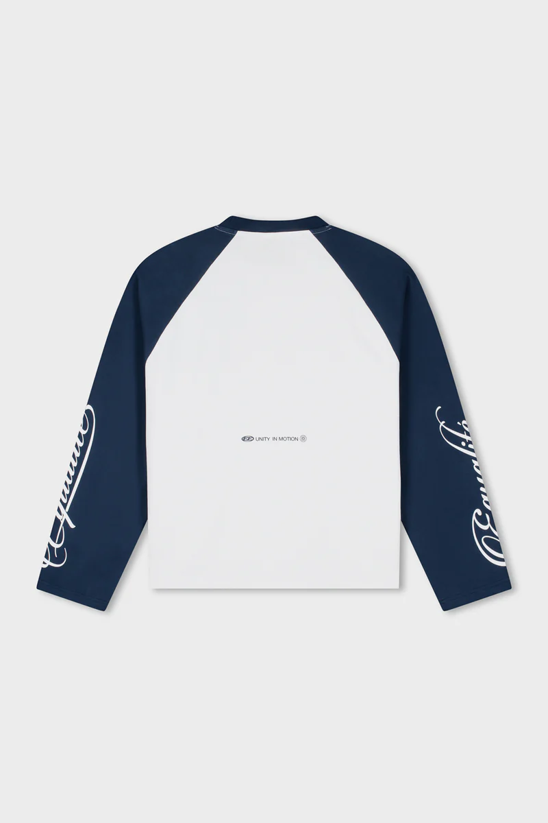 Equalité Jett Raglan Longsleeve Tee White & Navy - Afbeelding 2