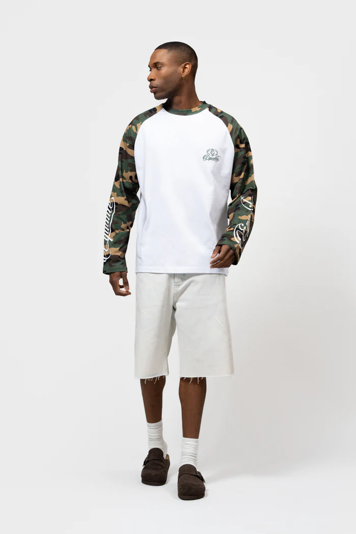Equalité Jett Raglan Longsleeve Tee Off-White & Camo - Afbeelding 3