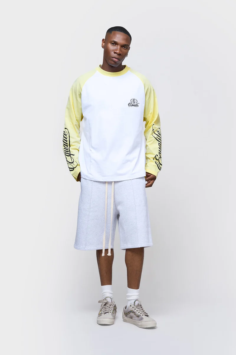 Equalité Jett Raglan Longsleeve Tee White & Butter Yellow - Afbeelding 3