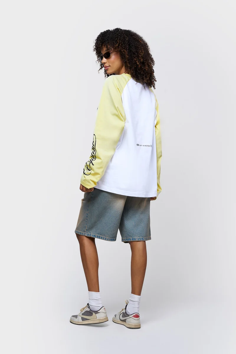 Equalité Jett Raglan Longsleeve Tee White & Butter Yellow - Afbeelding 6