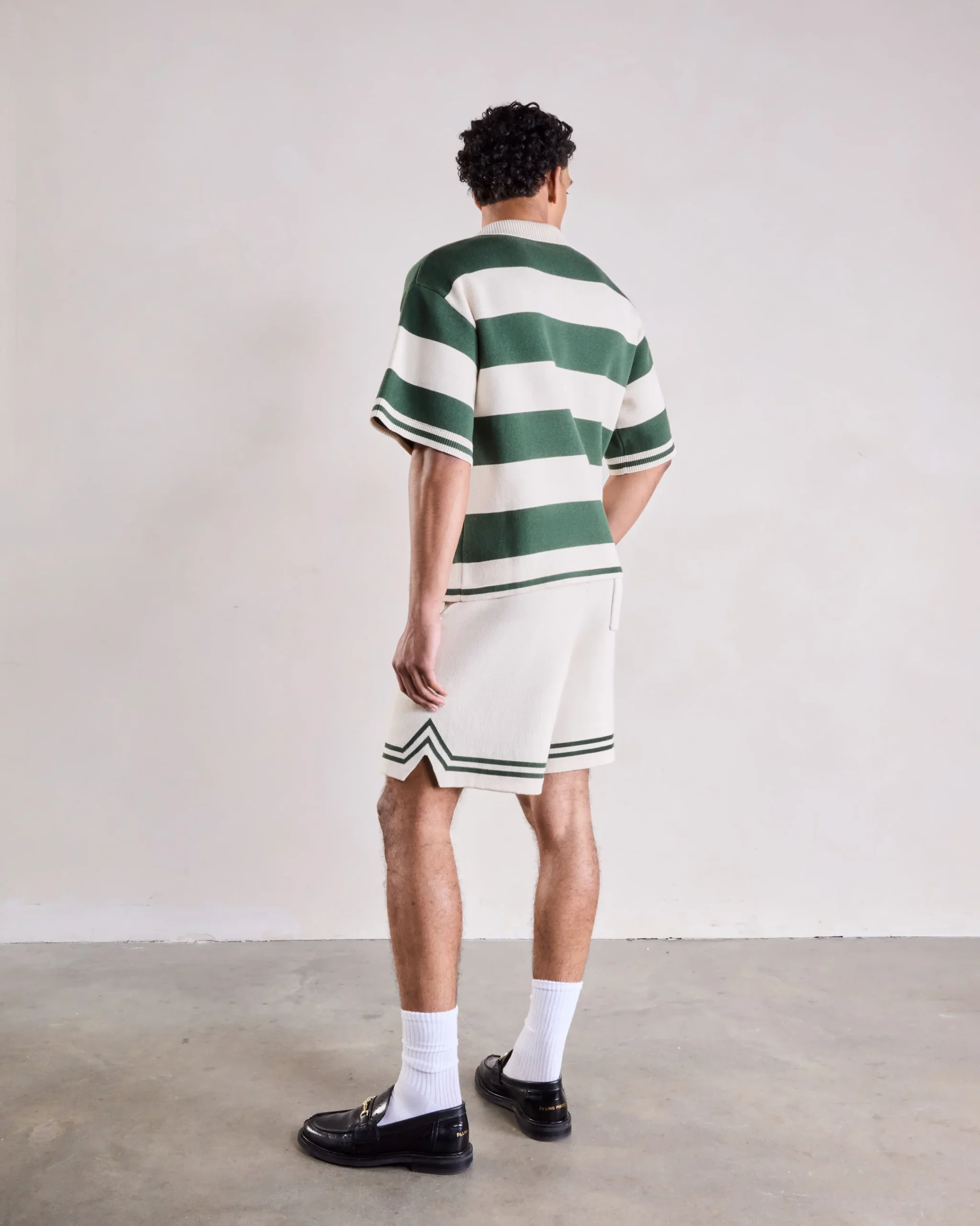 Saint Blanc Knitted Crest Polo Shirt Green / Off-White - Afbeelding 4