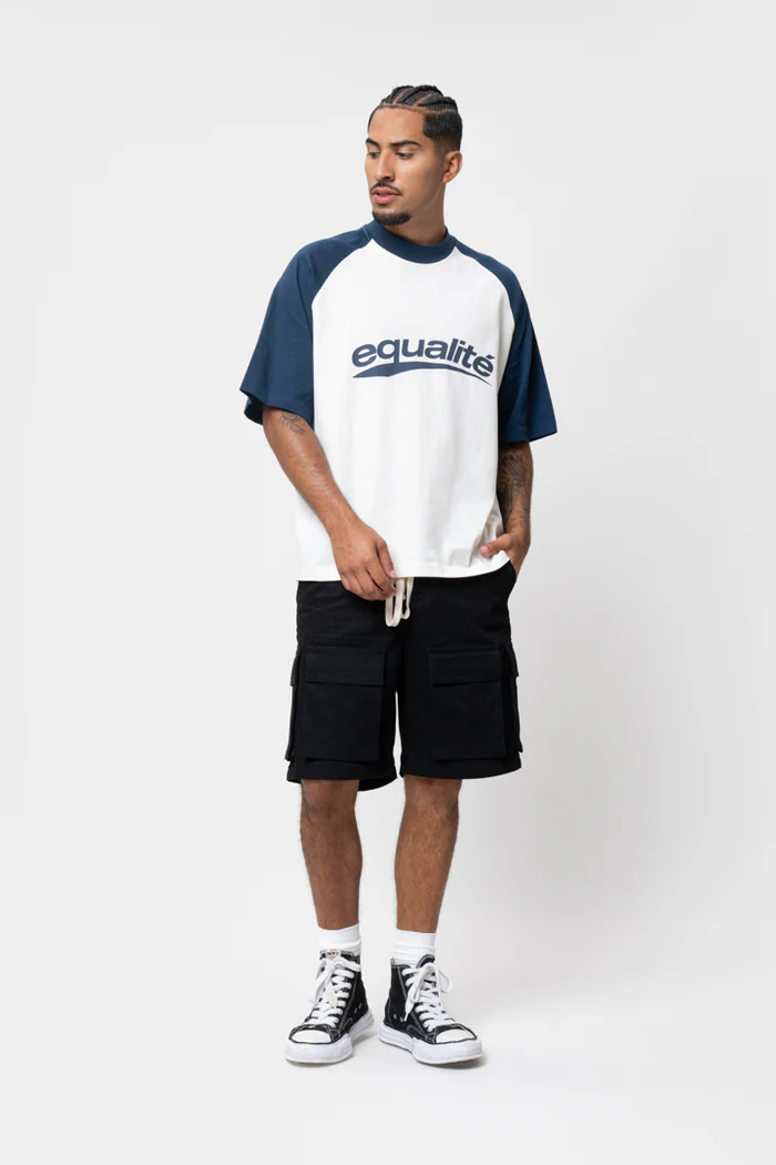 Equalité Axel Raglan Boxy Tee Off-White & Navy - Afbeelding 3