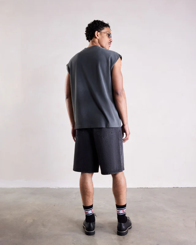 Saint Blanc Oval Logo Denim Short Black - Afbeelding 4