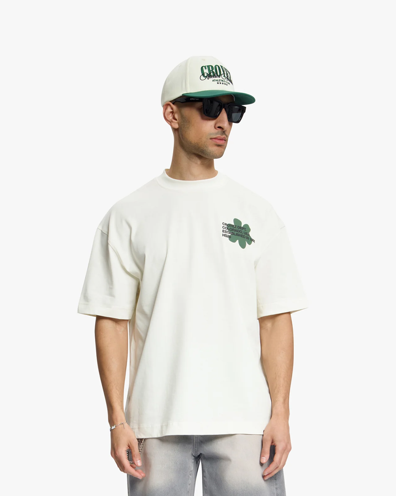 Croyez Silhouette T-Shirt Off-White/Green - Afbeelding 3